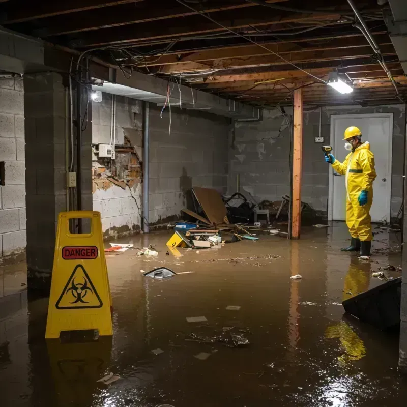 Flooded Basement Electrical Hazard in Petersburg, IL Property